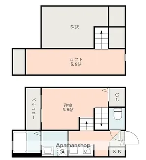 CRESTRE NORTE 新水前寺【101号室】の間取り