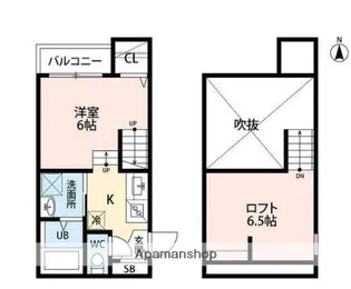 CRESTRE NORTE 新水前寺【105号室】の間取り