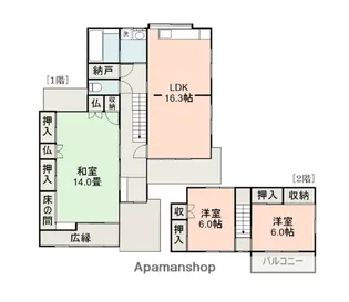 熊本県熊本市中央区本荘6丁目【一戸建】の間取り