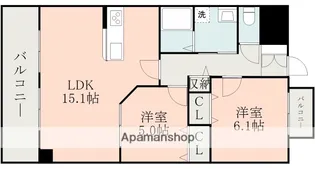 ピュアマンション美咲野【3階】の間取り