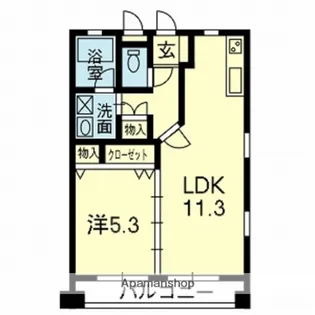 オーファス水前寺【301号室】の間取り