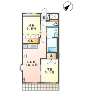 ディアステージシャロン【2階】の間取り