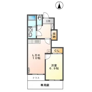 サンパステル【1階】の間取り