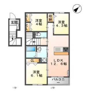 PARTENAIRE【2階】の間取り