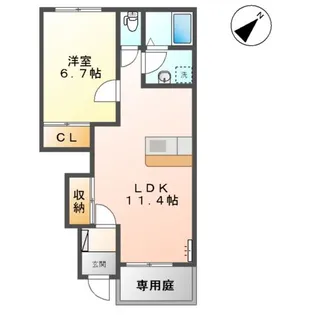 AJIFU【103号室】の間取り