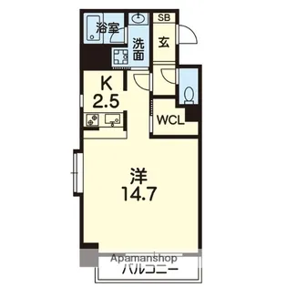 1Kの間取り画像