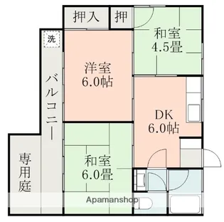 ブルーノート弓削【1階】の間取り