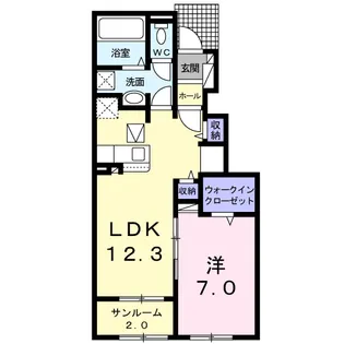 アルモニー八代Ⅱ【1階】の間取り