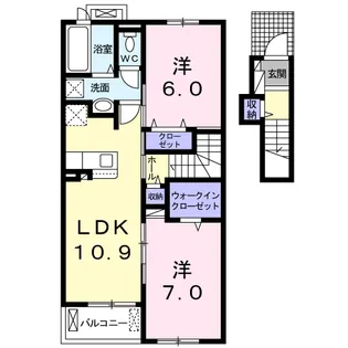 アルモニー八代Ⅱ【2階】の間取り