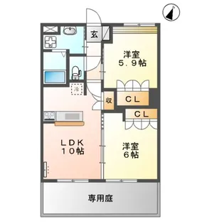 エミスフェール綾織【1階】の間取り