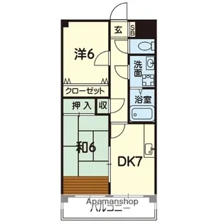 チェリー尾ノ上【102号室号室】の間取り