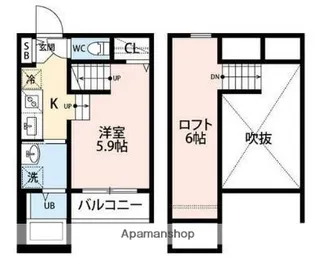 CRESTRE SUR 新水前寺【1階】の間取り