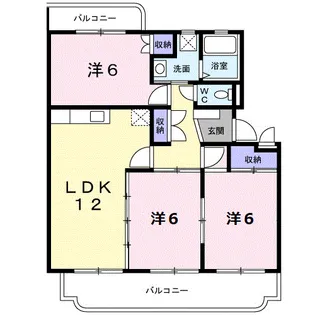 ハーモニー江津B【1階】の間取り