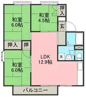 アンプルール F棟【202号室】の間取り