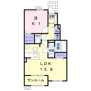 メゾンクレール城南【1階】の間取り