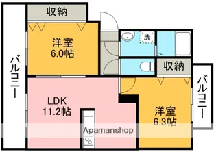 アムール尾ノ上Ⅱ【302号室】の間取り