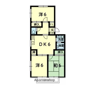 ステーブル八景水谷A棟【A202号室】の間取り