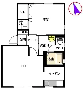 1LDKの間取り画像