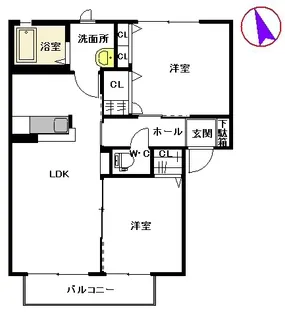 サウザンドタウン D棟【2階】の間取り