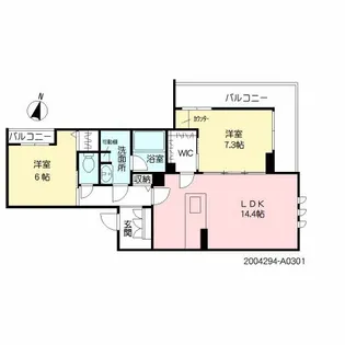 シャーメゾン平成東【301号室】の間取り