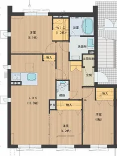 シャーメゾン保田窪イースト【3階】の間取り