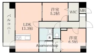 COLAS MIFUNE EAST【10階】の間取り