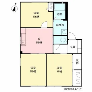 サンセールルポ【1階】の間取り