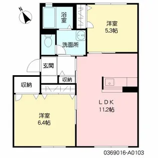 サウザンドタウン A棟【1階】の間取り