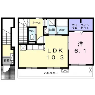 エステート龍田【2階】の間取り