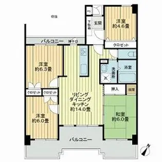 シティライフ県立大通り【0302号室】の間取り