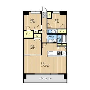 LIBTH原水【3階】の間取り