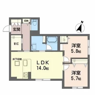 シャーメゾン菊陽【1階】の間取り