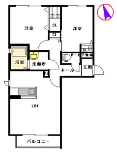 ウエストガーデン【2階】の間取り