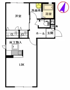 ドミール津久礼【1階】の間取り
