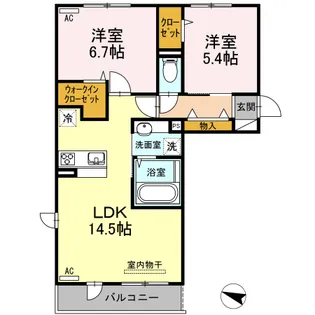 ラ・ジュネス【203号室】の間取り