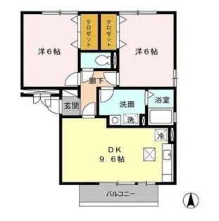 ドミール平成Ⅱ A棟【102号室】の間取り