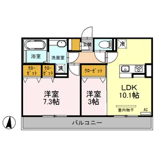 セキュレア須屋 H棟【2階】の間取り