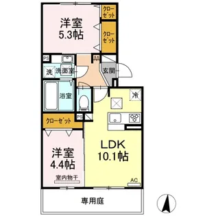 GRACE・CALME【1階】の間取り