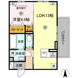 アンビシャス西熊本【2階】の間取り