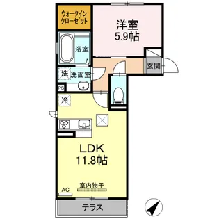 サンテカルム【1階】の間取り