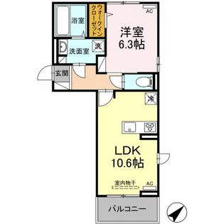 なのはな【201号室】の間取り