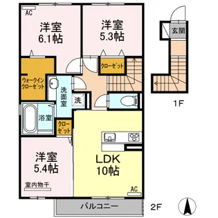 リヤン神園【2階】の間取り