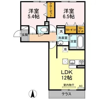 シオンKY Ⅱ号館【1階】の間取り