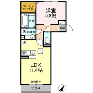 コンフィデンスK.S合志【1階】の間取り