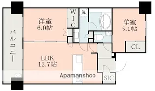 アトラス熊本呉服町【13階】の間取り