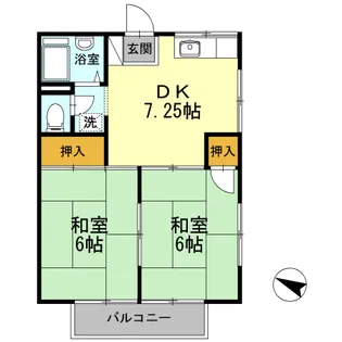 プレジール長嶺【201号室】の間取り