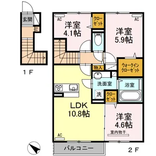 パシフィックハイツミスミⅡ【2階】の間取り