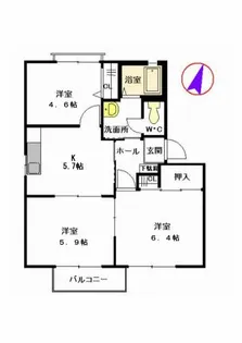 ラフォーレ光【201号室】の間取り