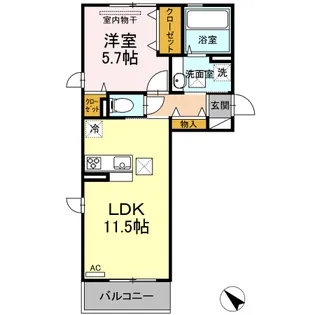 エスポワールヴィラ B【1階】の間取り