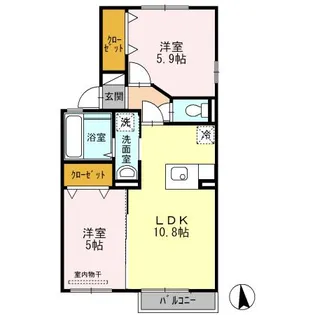ディールーム清水東町【201号室】の間取り